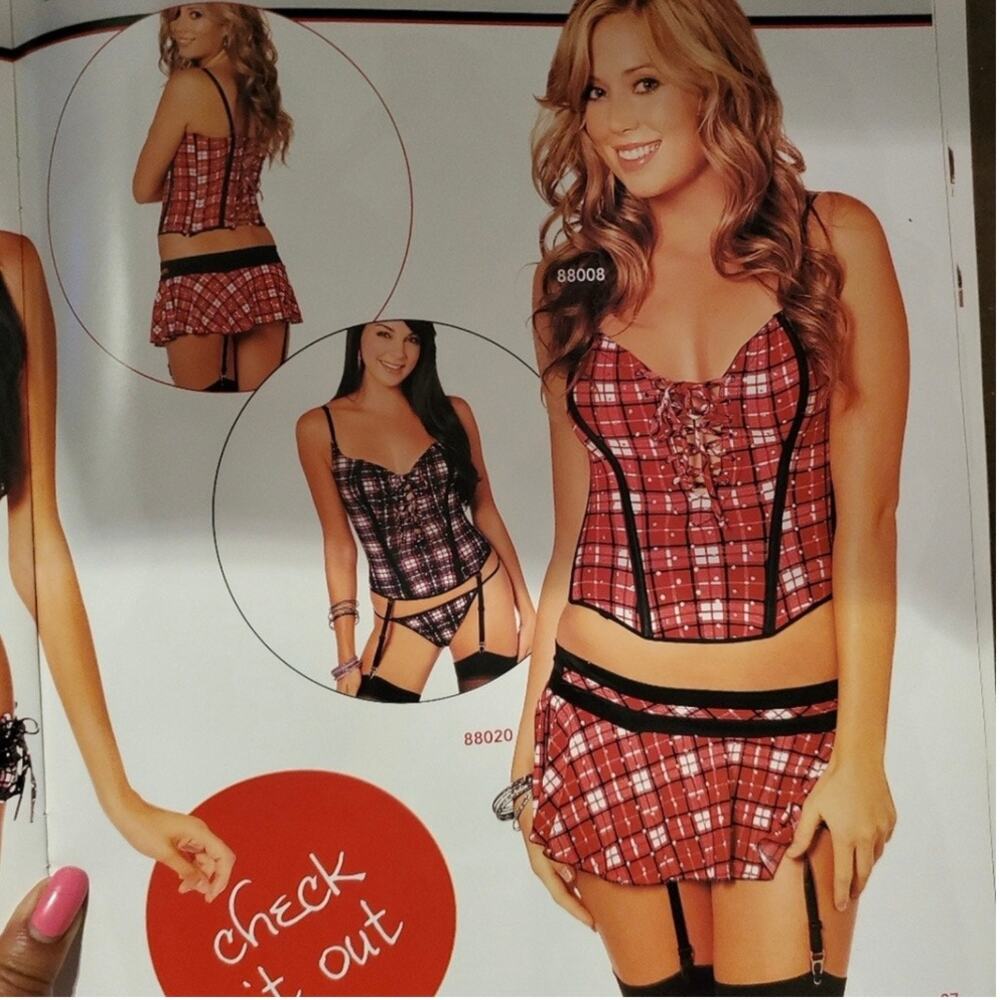 Shirley of Hollywood Red Plaid Mini Skirt | Size M/L | Halloween Costume Cosplay